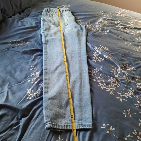 SHEIN Distressed Maternity Boyfriend Jeans - Lightwash, Sz S/4 - Picture 12 of 15